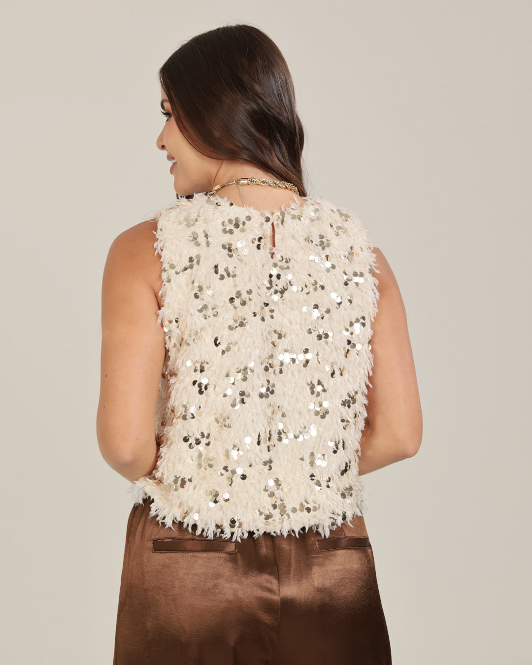 Top Frange Paillette