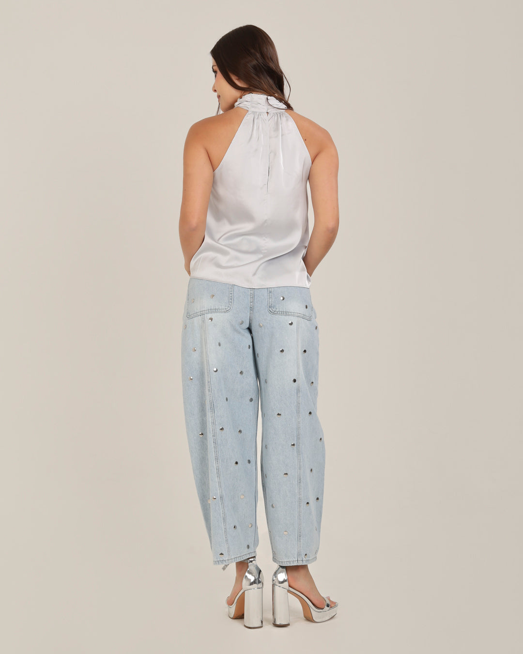 Top Foulard Céleste