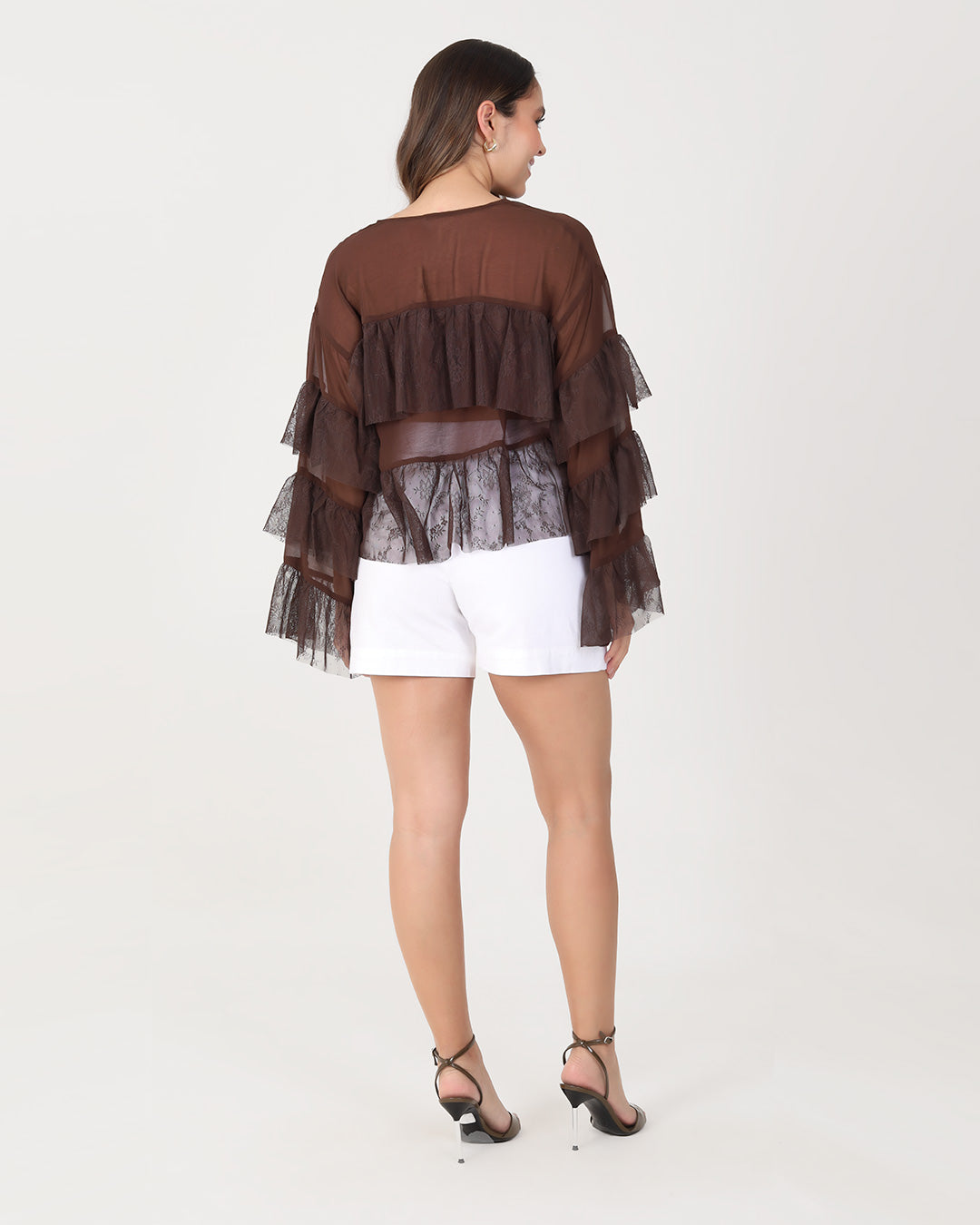 Blusa Volant Marrón